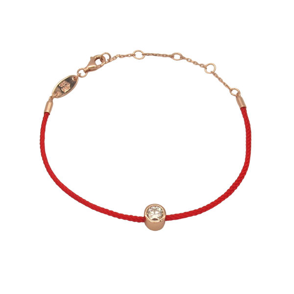 Picture of 925 Sterling Silver w/ Moissanite Red String Bracelet 
