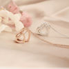 Picture of  925 Sterling Silver w/ Moissanite Hearts Intertwined Necklace 