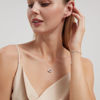 Picture of  925 Sterling Silver w/ Moissanite Hearts Intertwined Necklace 