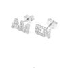 Picture of "AMEN" Silver With CZ Setting Earring Stud
