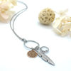 Picture of Multi Charms Feather and Flower Pendant Necklace