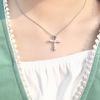 Picture of PS0991 | 925 Sterling Silver w/ Moissanite 3D Cross Necklace 