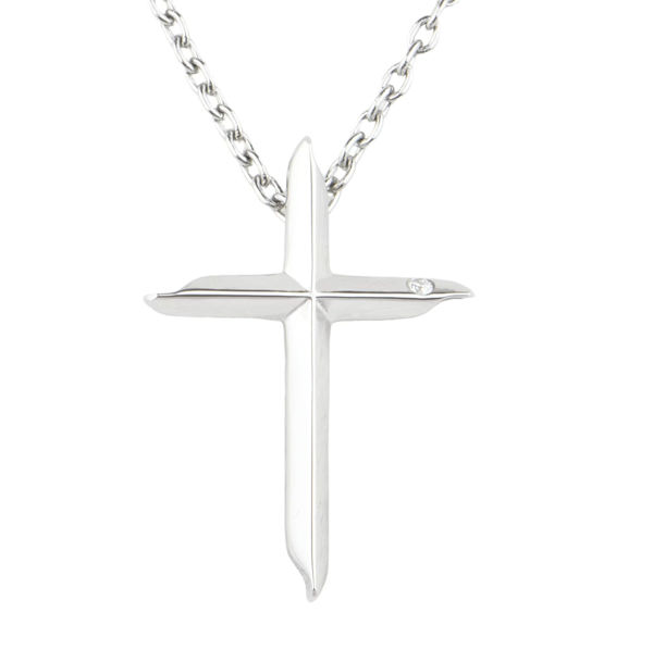 Picture of Tiny Cross with CZ Necklace