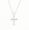 Picture of Sterling Silver  with Diamond Tiny Cross Necklace