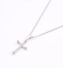 Picture of Sterling Silver  with Diamond Tiny Cross Necklace