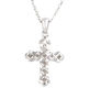 Picture of Tiny Diamond Cut Cross Sterling Silver Pendant Necklace