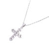 Picture of Tiny Diamond Cut Cross Sterling Silver Pendant Necklace