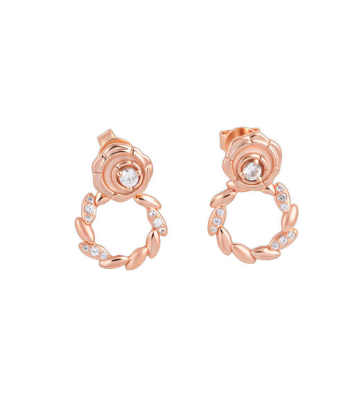 Picture of 2 in 1 Golden Grain Mark:  925 Sterling Silver Cultivated Diamond Wheat Crown Earring