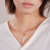 Picture of JM Baroque Pearl Cross Silver Chain｜Unique connected pearls, radiating feminine warmth