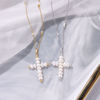 Picture of Baroque Pearl Cross w/ Steel Beads Statement Necklace 