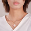 Picture of Baroque Pearl Cross w/ Steel Beads Statement Necklace 